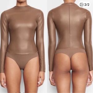 Skims Faux Leather Bodysuit